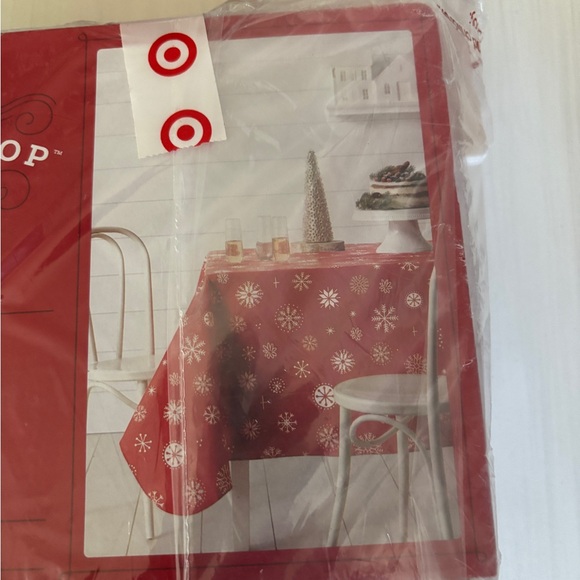 Wondershop Festive Snowflake Tablecloth Red - Picture 2 of 4